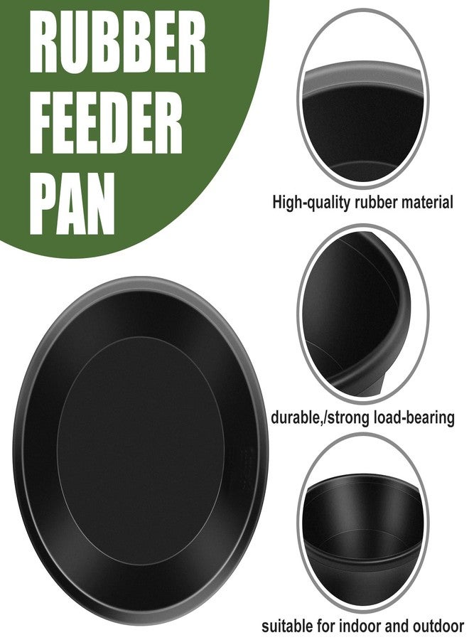Rainmae 4pcs Rubber Feeder Pan - 4 Quart Durable Rubber Feed Pan, Resistant Animal Feed Bowl, Suitable for Horses, Goats, Chicken, Cats, Dogs, Dust Bath Container - Image 3